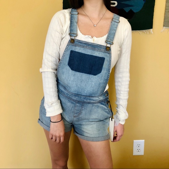 Forever 21 Denim Overalls Shorts Jeans One Piece - Picture 4 of 16